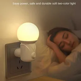 LEDプラグインナイト2色の赤ちゃん看護アイの睡眠ベッドルームソケットライトエネルギー節約かわいい廊下ランプバルコニーHKD230628