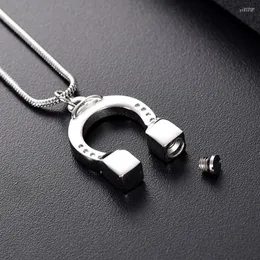 Chains IJD12836 Horse Shoe Shape Polishing Stainless Steel Cremation Urn Pendant Memorial Necklace Keepsake Jewelry For Ashes