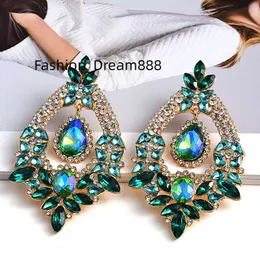 2022 Fashion Colorful Crystal Zircon Big Bohemian Diamond Dangle Exaggerated Drop Earrings For Women