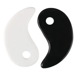 Massage Stones Rocks White Black Gua Sha Mas Real Natural Jade Stone Tai Ji Shape For Scra Facial And Body Skin Spa Lifting Blood Dhg3R