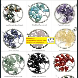 Pendanthalsband Natural Stone Gravel Round Shape Gemstone Jewelry Chip Beads Semi Precious Crystal Keychain Pendents