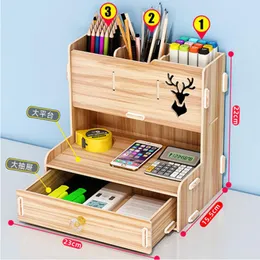 홀더 Ayane Creative Pen Pencil Holder 수신 상자 데스크탑 학습 펜실베르 사무실 책상 주최자 저장 랙 용품 목재