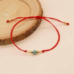 Link bransoletki Go2boho Red Rope Bransoletka z kryształowymi i złotymi koralikami Prezent dla kobiet rodzina w dziedzinie biżuterii