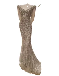 Vestidos luksusowy srebrna syrena wieczór formalna sukienka seksowna cekin