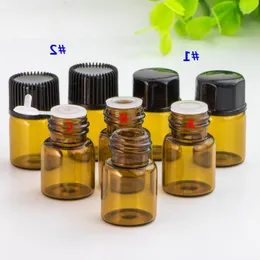 Wholesale 1ml Brown Vial Mini Empty Container Tubular Glass Bottle 1CC for Essential Oil 3600Pcs Lot Exdjb