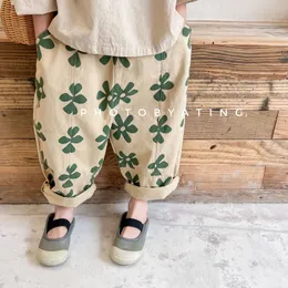 Shorts Children Casual Pants Girls Fashion Flower Print Harem Pants Kids Loose Trousers Vintage Boys Pants Autumn Clothes 230628