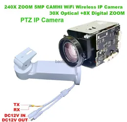 P/T -konsol Wireless WiFi 5MP 240x Zoom Humanoid Sony IMX 335 IP Camera DV Recorder Support SD MIC Högtalare L230619