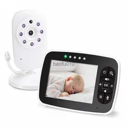 Wireless Baby Monitor 3.5 Inch LCD Screen Display Infant Night Vision Camera Two Way Audio Temperature Sensor ECO Mode Lullabies