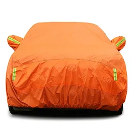 Capa protetora universal laranja ao ar livre contra poeira solar UV para carro completo à prova d'água para BMW Audi Honda Hyundai KIAHKD230628
