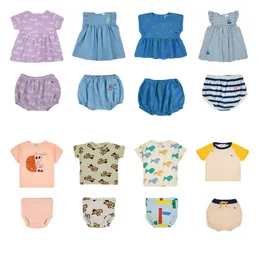 Rompers BC Children's Top Bowers Sets Ins Style 2023 Spring and Summer Series Повседневная футболка с принтом и шортами для мальчиков и девочек 230628