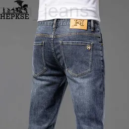 Jeans masculino designer H família leve luxo moda marca jeans high-end lazer confortável respirável elástico tubo reto calças longas 2022