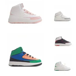 2s Zapatos para niños Cool / Black Boys Grey Sneaker 2 J Diseñador Baloncesto Cherry Trainers Bebé Niño Joven Niño Pequeño Bebés Niños Niño Niña Grande