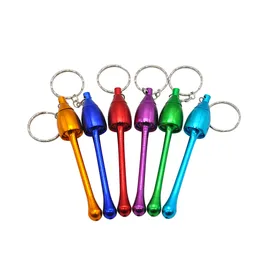 Mini Color metal Smoking pipes Aluminum alloy small cigarette holder key chain bottle pipe and cigarette accessories
