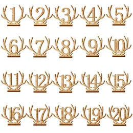 Party Decoration Number 1-30 10PcsSet Wooden Wedding Table Flower Seat Card Decorative Digital Topper Wedding Party Direction Signs Multi-Use 230627