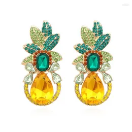 Boucles d'Oreilles Pendantes Vintage Feuille Fleur Cristal Pour Femme Luxe Designer Bijoux Accessoires
