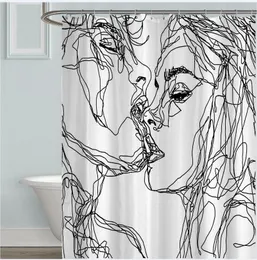 Shower Curtains Small Fresh Curtain Bathroom Fabric Waterproof Polyester Decor with Hook 230628