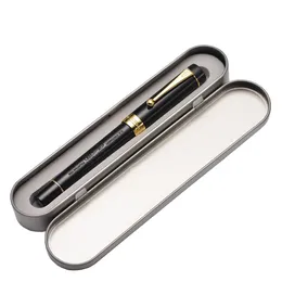 Ручки Jinhao 100 14K золотая смоля Fountain Pen Black с тонким пером с тонким пером с золотыми клипами.