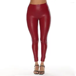 Women's Pants Women's Wet Look Stretchy PU Leather Skinny Leggings Pencil Trousers Fashion Sexy Casual Slim Clubwear Lady S-5XL