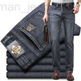 Jeans da uomo firmati Marca jeans sottili primaverili ed estivi da uomo tubo dritto elastico a vita alta sciolto business casual YE4H