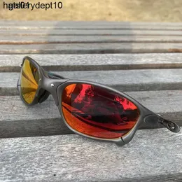 Óculos de design Oakleiesl Double X Metal Armação de metal polarizado Óculos de equitação Pesca ao ar livre Montanhismo Óculos de sol
