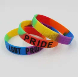 Рейнбоу ЛГБТ -силиконовый браслет вечеринка в пользу разноцветных браслетов с лесбийской гордостью 0523
