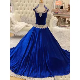 Vestidos femininos para desfile azul royal Veet para bebês adolescentes 2021 manga curta Ee Roise vestido de baile longo para menina formal festa go Dhjlg