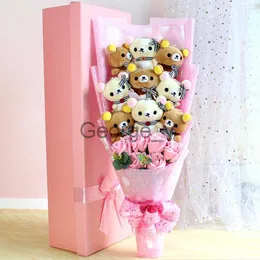 Stuffed Plush Animals Teddy Bear Stuffed Animal Plush Toy Rilakkuma Bear Flower Bouquet Gift Box Graduation Birthday Valentine's Day Christmas Gifts J230628