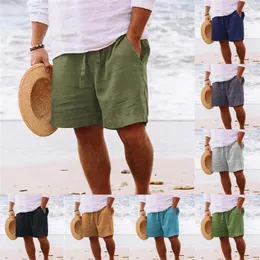 Беговые шорты Мужские повседневные спортивные пляжные хлопчатобумажные льняные шорты для отдыха для мужчин