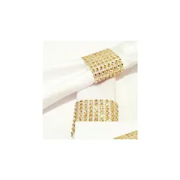 Party Decoration Sparklewrap Napkin Rings Rhinestone Mesh Buckle For Chairs Tables Diy Decor - Christmas Parties Drop Delive Dh1Px