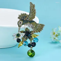 Brooches Blucome Colares Flower Bouquet Perfect Women's Wedding Broches Bijuteriras Cute Birds Hijab Accessories Broche Pins