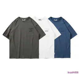 Moda Erkek ve Kadın T-shirt Takım Markası Carhart Yeni Cep Klasik Mektup Nakış Yuvarlak Boyun Gevşek Fit Kısa Kollu Ra4t Ra4t