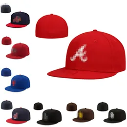 Partihandel Baseball Cap Team monterade hattar för män och kvinnor hattar vuxen bomull hink hatt män platt stängda mössor flex sol cap mix order storlek 7-8