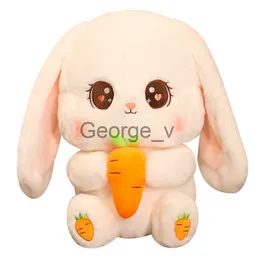 حيوانات قطيفة محشوة Kawaii Plushie Bunny Stuffed Animal لطيف أفخم فجل أرنب يحمل الجزرة لعبة قطيفة وسادة ناعمة دمية عيد الميلاد كيد فتاة هدايا J230628