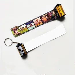 Partihandel sublimeringsfilm Roll Keychains Plastic Heat Transfer Pet Hängsel Vita tomma DIY -ornament A12