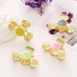 Hair Clips & Barrettes VKME Korean Fashion Elegant Gold Metal For Women Girl Makeup Clamps Colorful Round Barrette Clip Claw