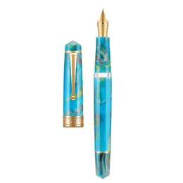 Pennor Asvine P20 Kolvfyllning av fontänpenna Akryl Vackra mönster EF/F/M NIB med Golden Clip Smooth Writing Office Present Pen Pen Pen