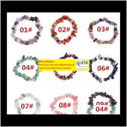 Charm Bracelets Jóias Drop Delivery 2021 15 Cores Natural Healing Crystal Sodalite Chip 18Cm Stretch Mixed Gemstone Chakra