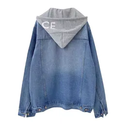 Womens Designer Ce Hooded Jackets Denim Woman Short Coats Autumn Spring Style Slim for Lady Jacket Designer Coat with Button Letters