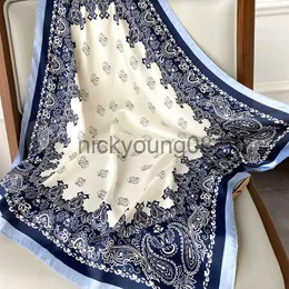 Bandanas 70*70 cm Paisley Print Kerchief Women Hair Scarf Bandana Head Scarfs Female Small Shawls Wraps Silk Neck Scarves For Ladies 2020 X0628