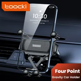 Toocki Four Point Gravity Car Telefone Uchwyt Air Vent Clip Montaż w obsłudze samochodu GPS Universal Thone Stand Stock dla iPhone'a Samsun