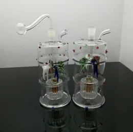 Tubi di fumo di vetro Fabbricazione Bong di narghilè soffiato a mano Bottiglia di fumo di acqua di vetro con filtro a quattro artigli colorati maculati