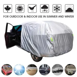 Универсальный SUVSedan Full Covers Outdoor Waterproof Sun Rain Snow Protection UV Car Umbrella Silver SXXL Auto Case CoverHKD230628