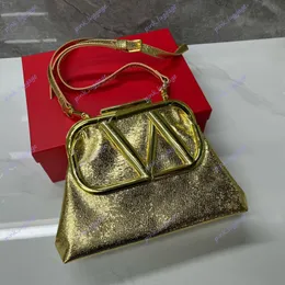 Женская мода Hobos Сумки на ремне Кожаная золотая пряжка Cloud Bag Vee Женские сумки Дизайнерская сумка с ручкой Ретро сумка через плечо D2306271F