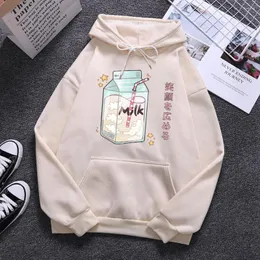 Bluzy męskie pełne energii kreskówkowe pudełko na mleko drukarki Męskie Hoodie Street O-Neck Long Rleeves Autumn Oversed Pullovers Pocket Fashion Mężczyzna