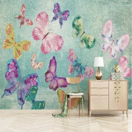 Wallpapers 3d Wallpaper Living Room Home Improvement Modern Background Wall Painting Mural Silk Paper Butterfly Dancing