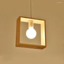 Hängslampor trä geometriska lampor led kreativ taklampa industriell modern upphängning ljuskrona bar café levande kontor rum