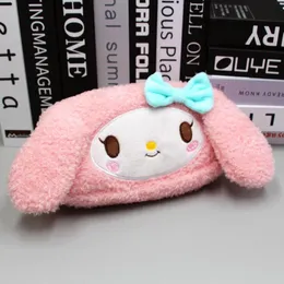 Transportadora 12 pçs/lote Kawaii Cão Coelho Caixa de Lápis Bonito Pelúcia Saco de Cosméticos Caneta Caixa de Papelaria Bolsa Material Escolar de Escritório atacado