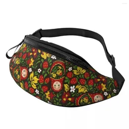 Waist Bags Russian Doll Fanny Bag Flower Matryoshka Babushka Art Crossbody Pack Women Men Cycling Camping Phone Money Pouch