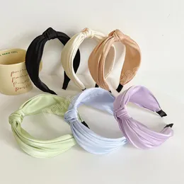 New Fashion Headband For Women Casual Light Color Turban Summer Center Knot Headwear Hair Accessories Wholesale