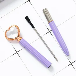 Penne 35 pezzi/lotto Creative Heart Diamond Metal Ballpoint Pen Penne a rullo Penne Business Pen Office Scuola Provazioni